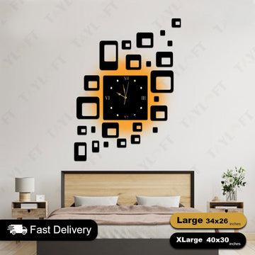 Box Wooden Clock For Wall Decor