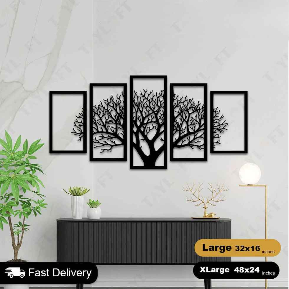5 Frame Tree Panel For Wall Decor