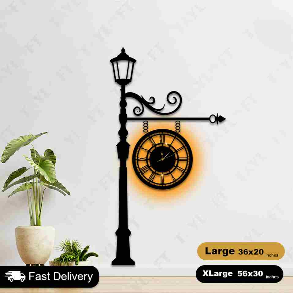 European Shaped Wooden Clock For Wall Decor