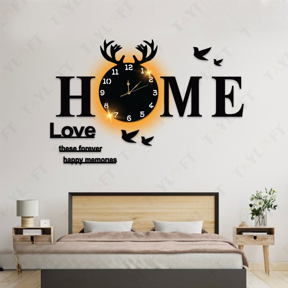 Our Sweet Home Wooden Clock For Wall Decor