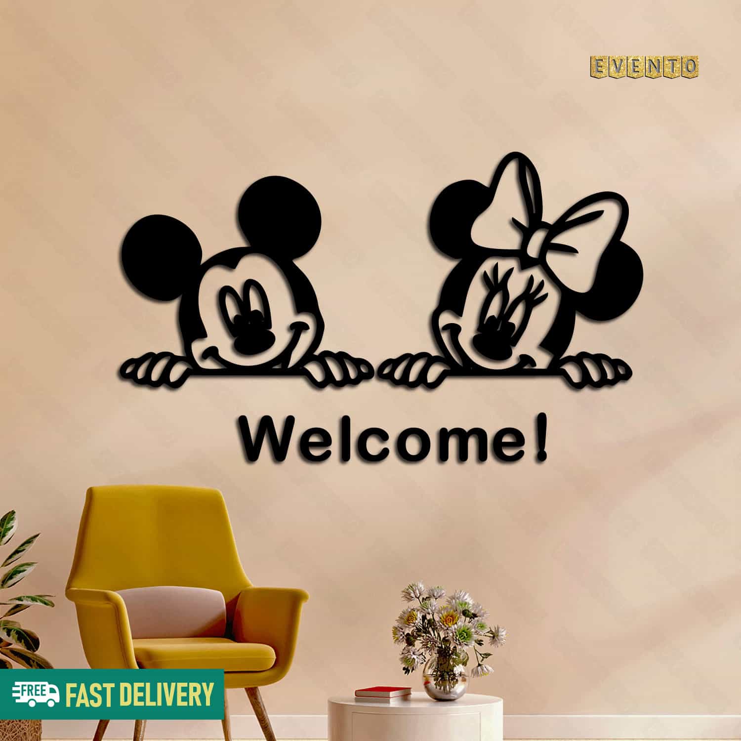 Mickey & Minnie Wooden Decor For Wall Decor
