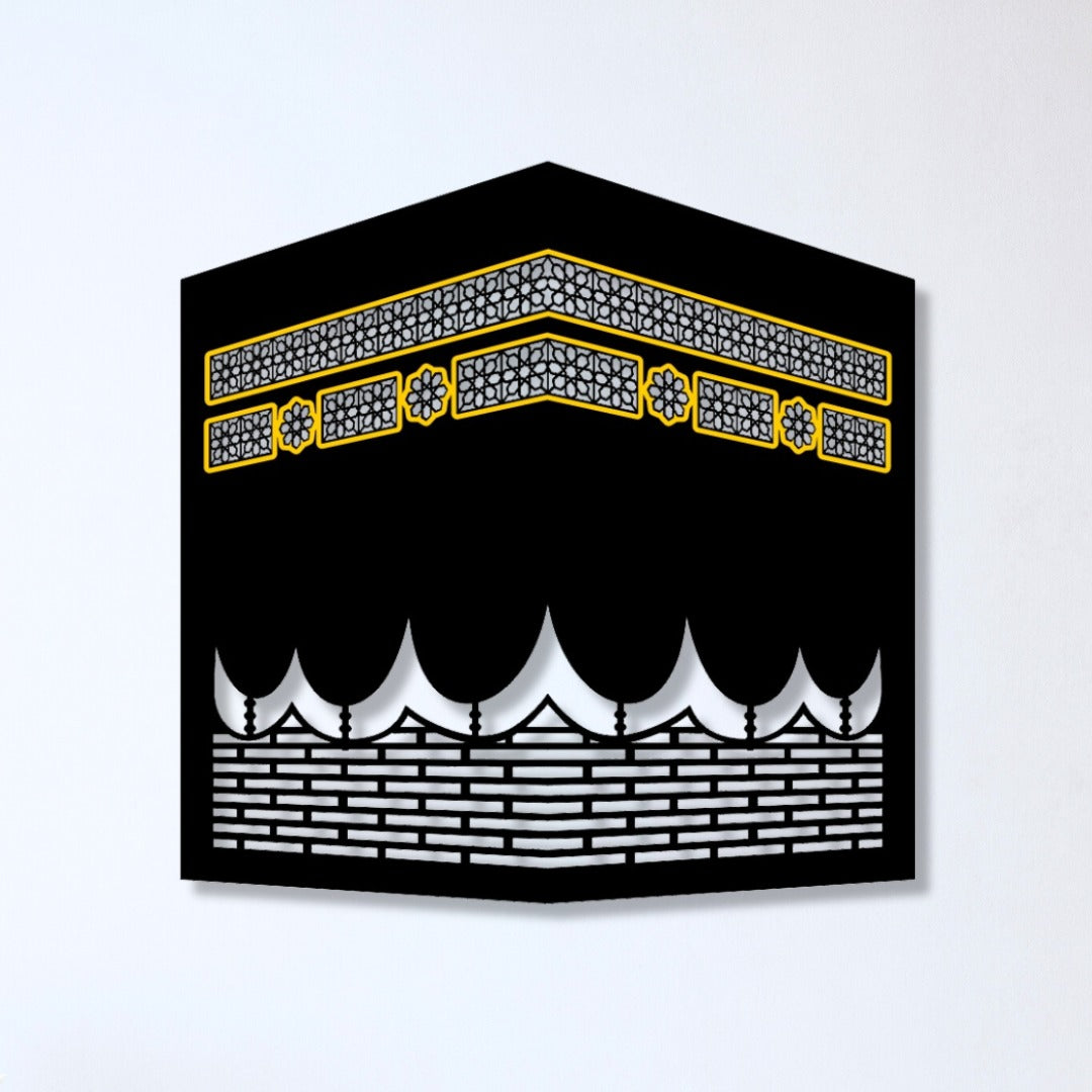 LED Wall Art Inspired by the Kaaba – Elegant Islamic Home Decoration (12x12 inches)