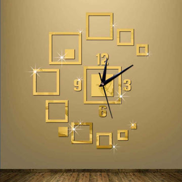 Golden Acrylic Wall Clock For Wall Decor